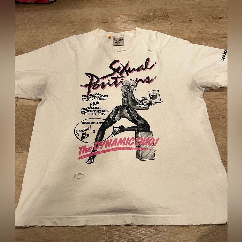 Gallery Dept White and Pink Graphic Shirt